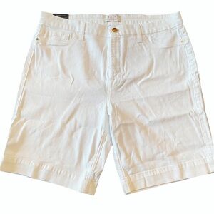 Jen7 7 For All Mankind 7FAM White Denim Bermuda Shorts Size 16 New NWT